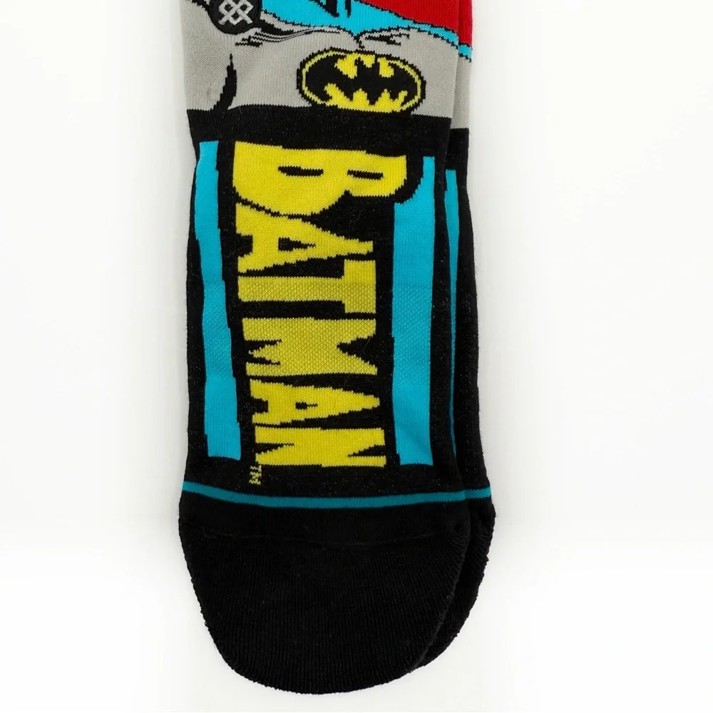 Stance Batman Comic Mid Performance Socks Womens Small Kids DC Comics Red Black